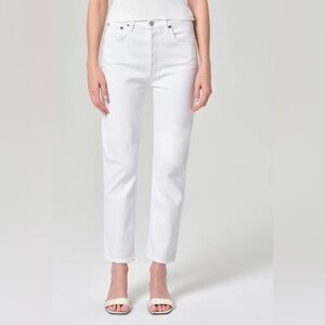 Agolde RILEY CROP women’s jeans in White
